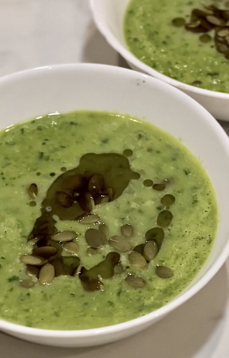 Суп-пюре из зеленого горошка