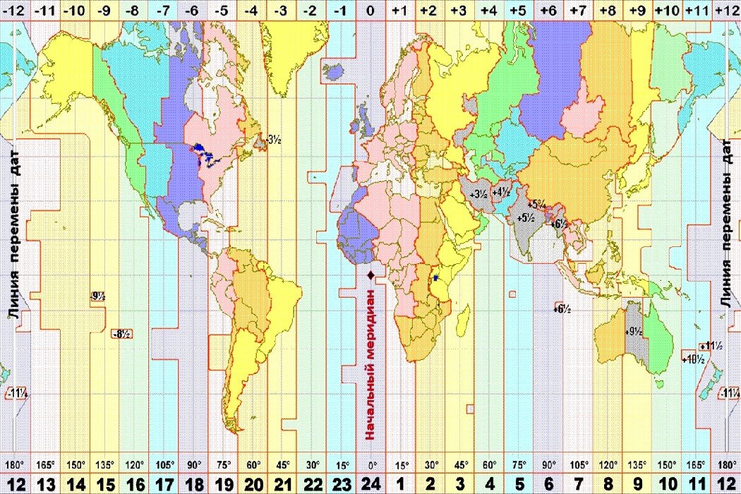 Временные зоны карта россии