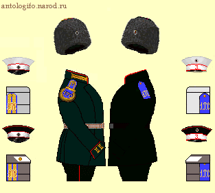 Схема обмундирования Нерчинского резервного батальона 1903 год