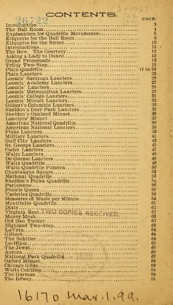 Clendenen’s Quadrille Book and Guide to Etiquette, Chicago, 1899