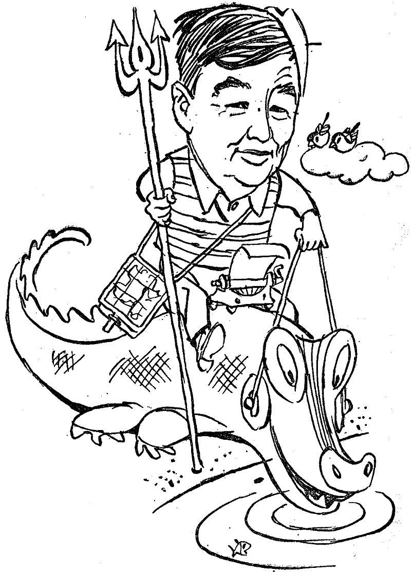 Мануил Семёнов. Шарж из книги "Вещественные доказательства"