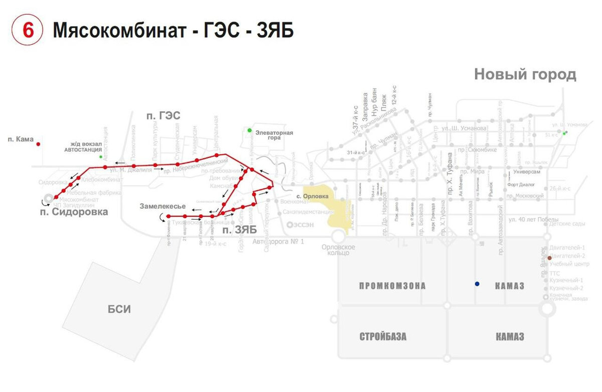 Маршрут автобуса 7 набережные челны схема проезда