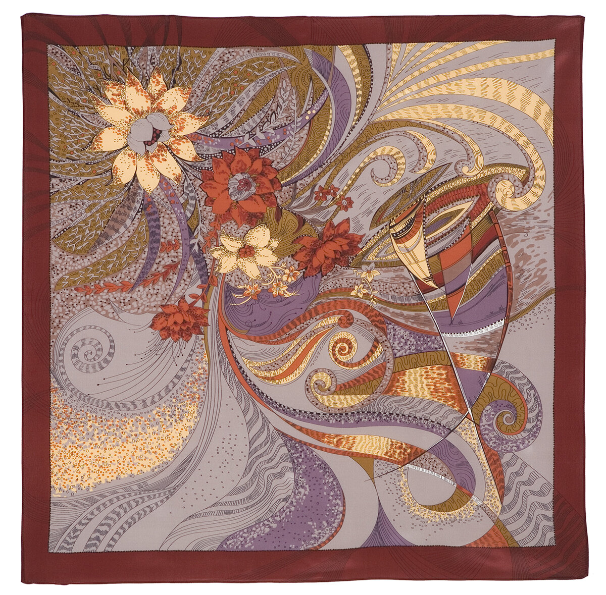 	 Павловопосадский платок (Код: 885-7)
Платок шелковый (крепдешин) "Мой сон",