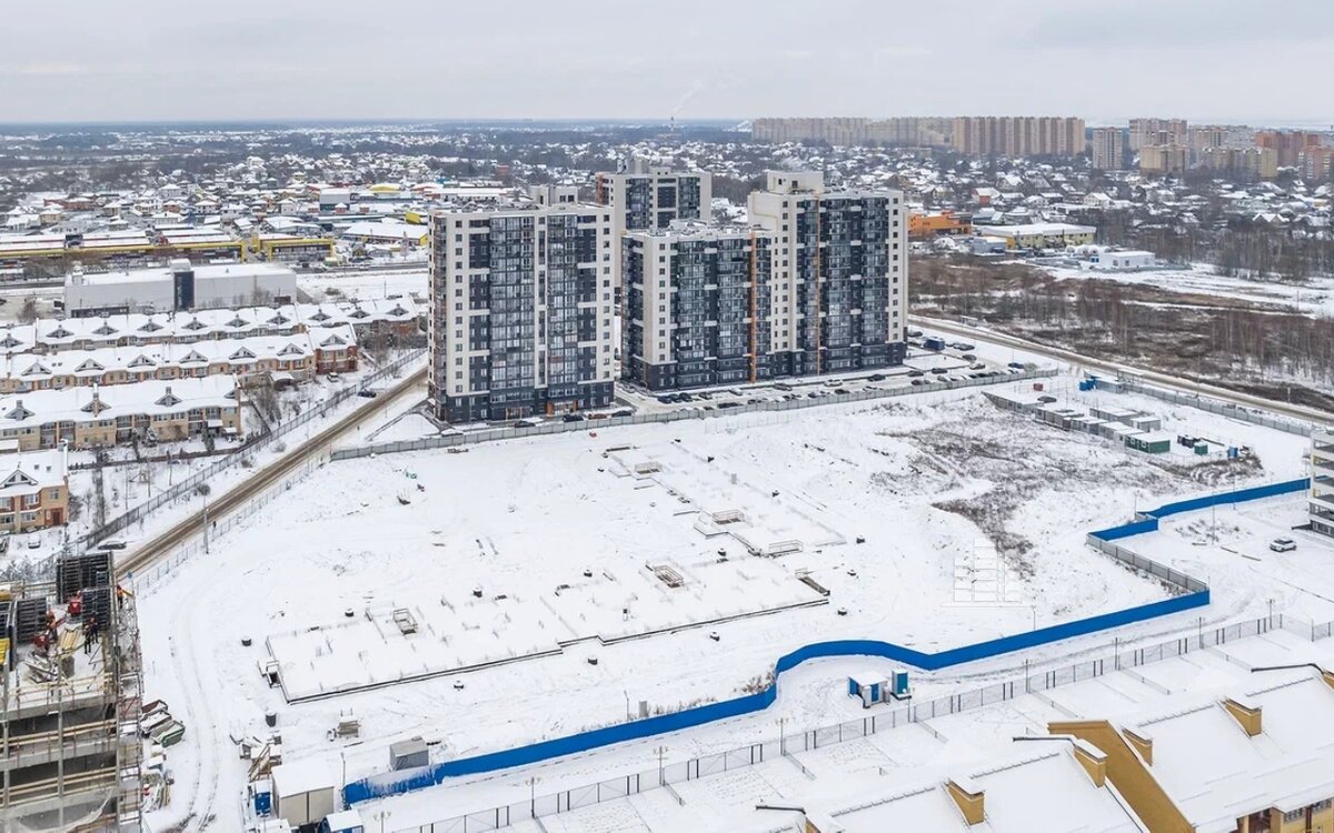 Стройплощадка ЖК «Десятка», ноябрь 2022. Фотосъемка Новострой-М