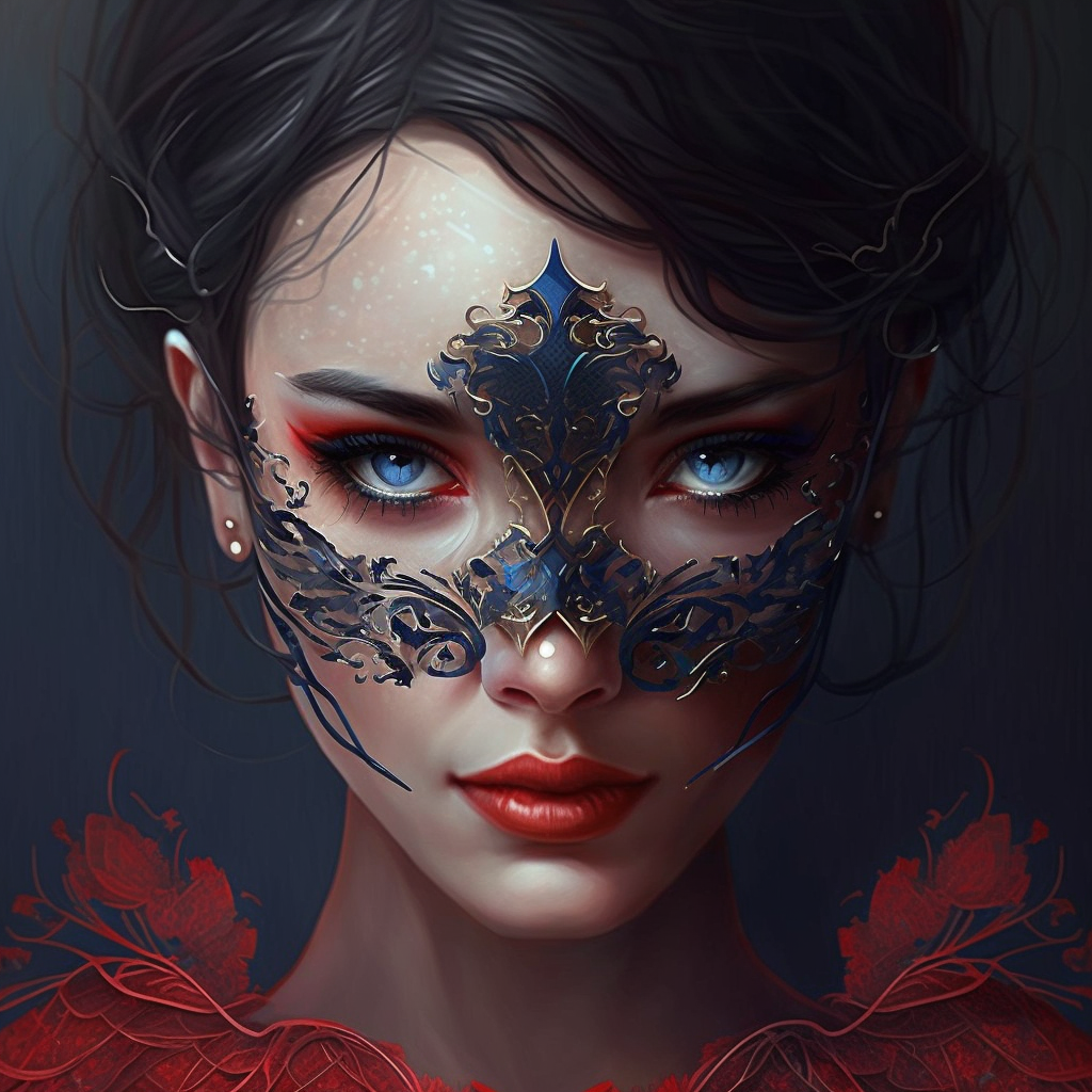 Девушка в кружевной маске