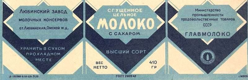 Обертка сгущенки советского периода