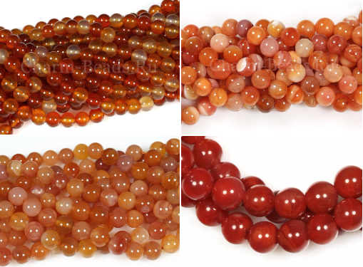         Сравниваем натуральные бусины сердолика и тонированный халцедон