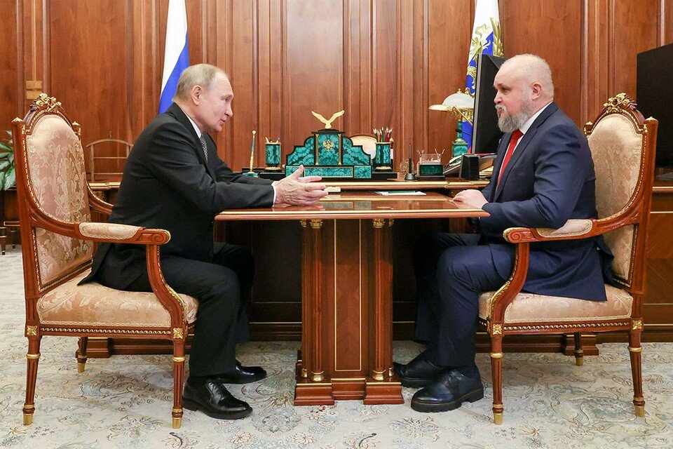     Путин провел встречу с губернатором Кемеровской области Цивилёвым. Фото: Гавриил Григоров/пресс-служба президента РФ/ТАСС