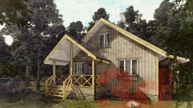 Проект каркасного дома Кд-104 © Владимир Пустоход, 2020