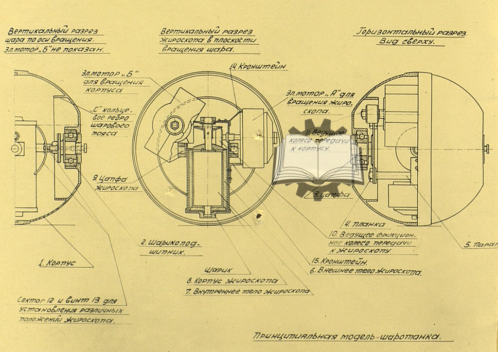 Схема модели, которую Чусовитин разработал в начале 1942 года.