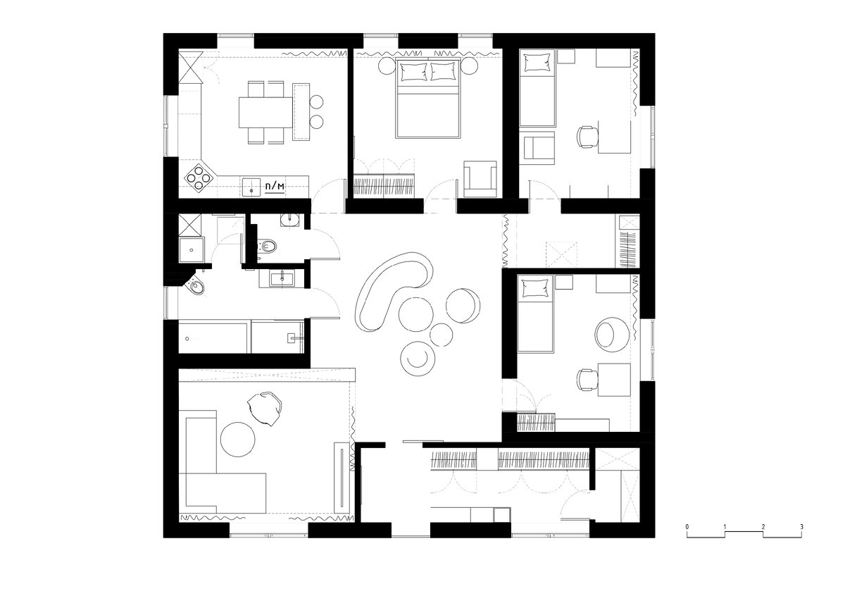 Планировка дома 140 м.кв. для семьи с ребенком