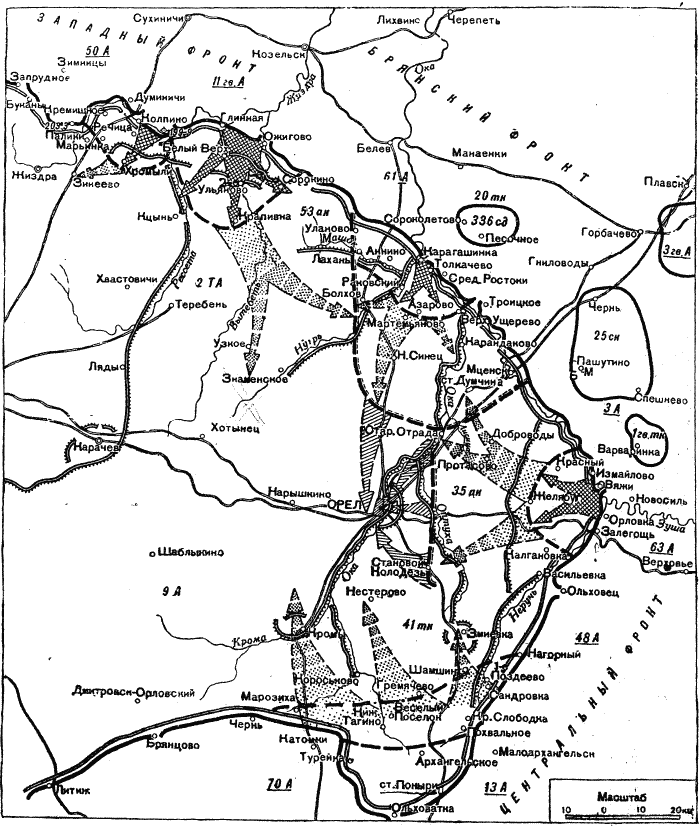 Орловская операция карта - 83 фото