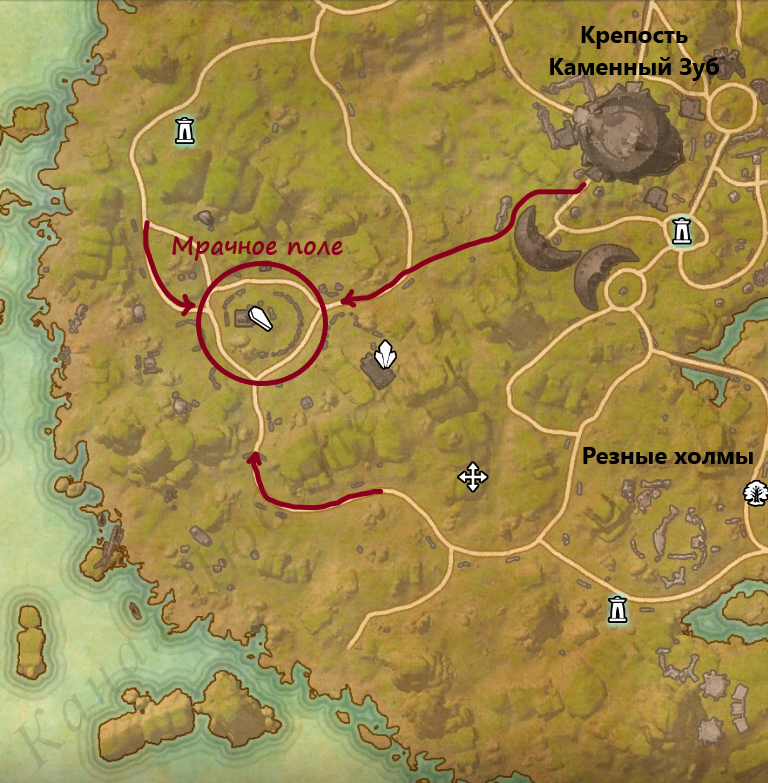 Он встретит нас на подходе к Мрачному полю с любой из сторон