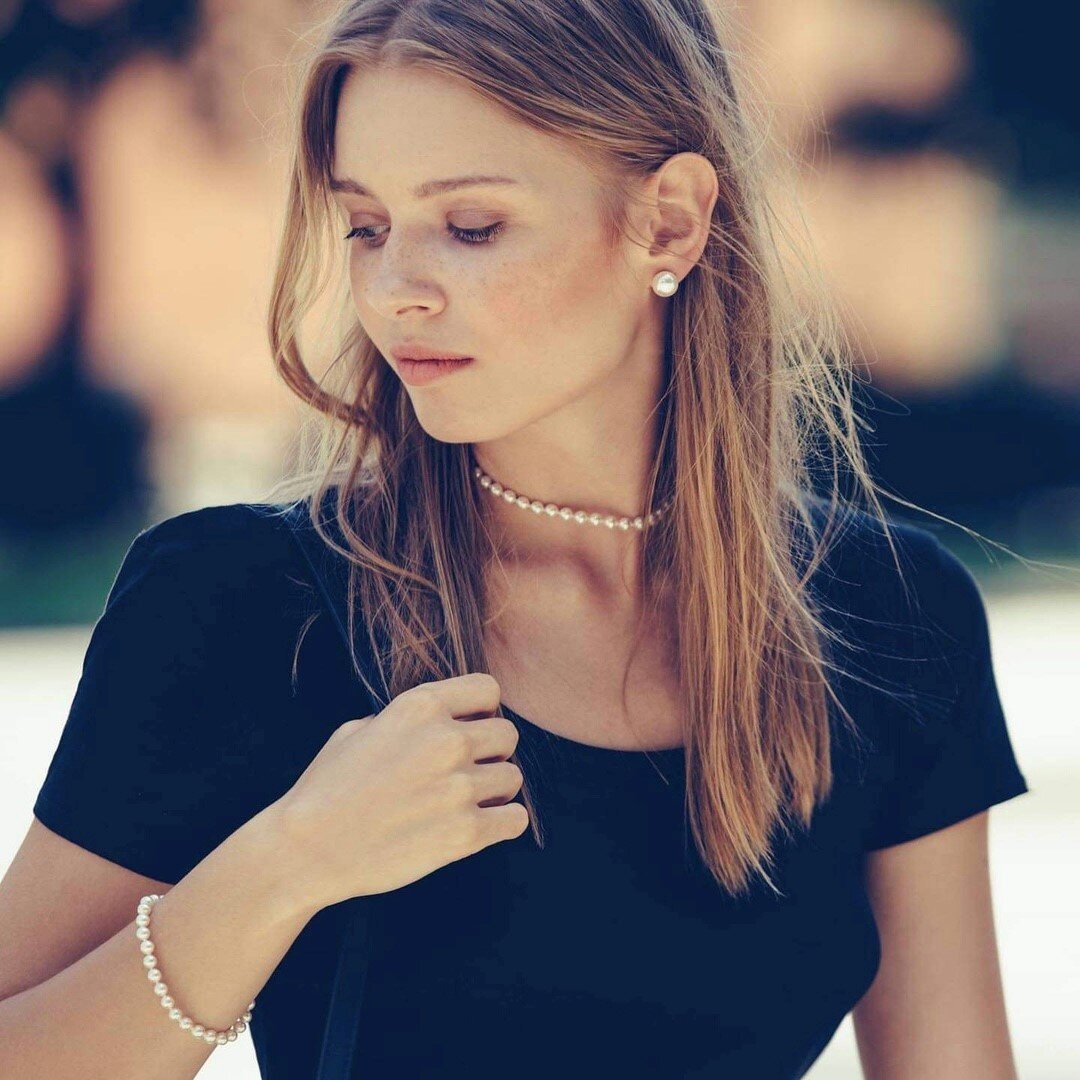 Серьги Classic из серебра с белым жемчугом 12 мм, арт. 00328.01.2.