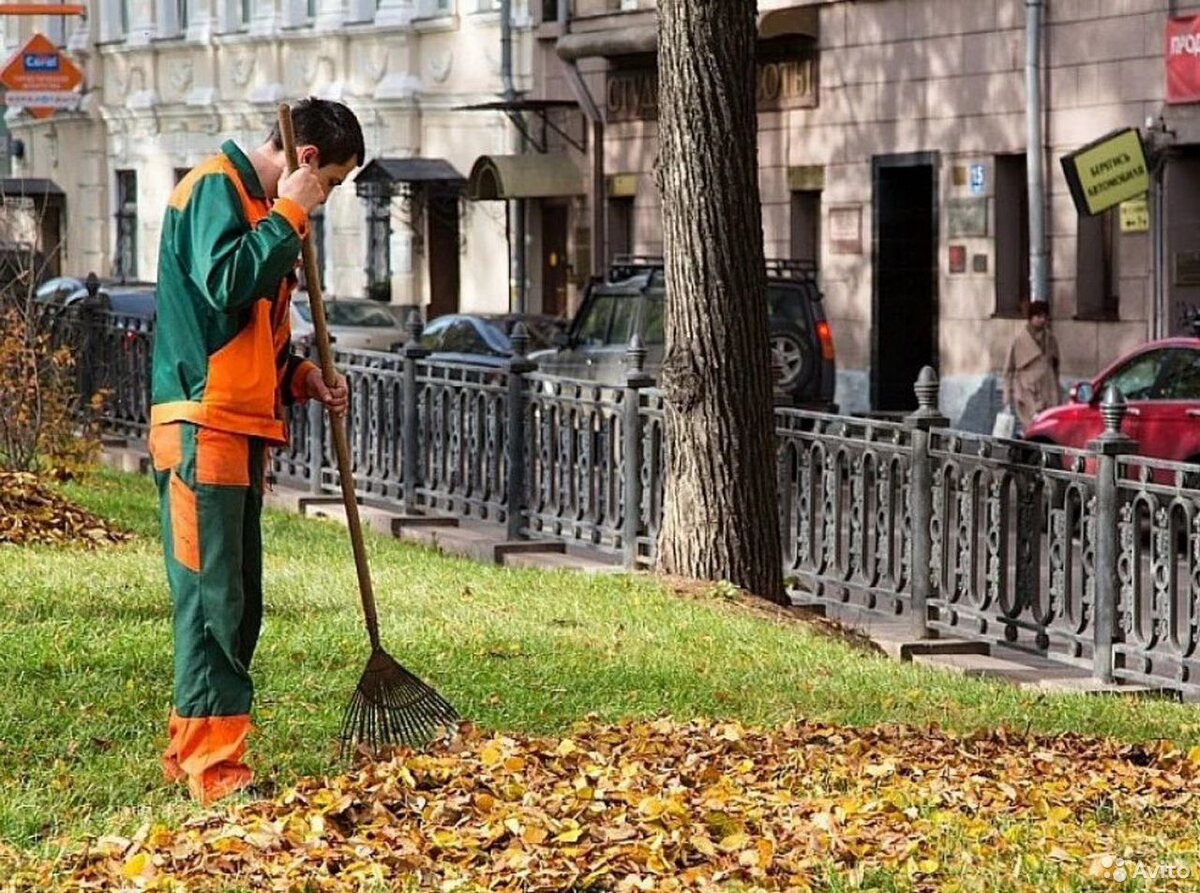 Фото дворника с метлой мужчина