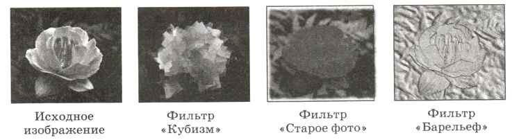 Применение различных художественных фильтров к фотографии цветка.