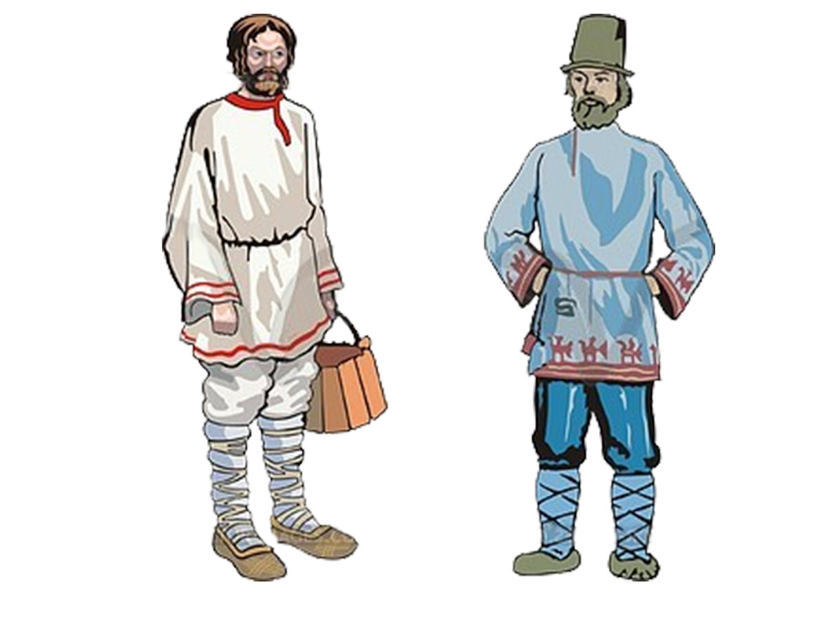 Мужской костюм крестьянина древней Руси