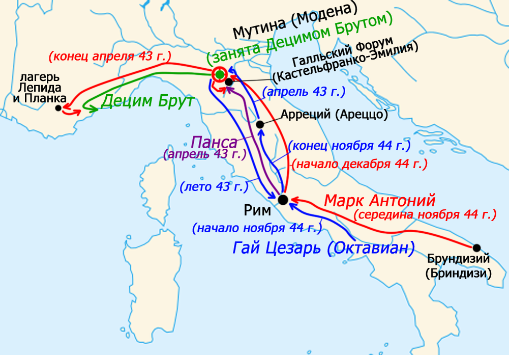 Гражданские войны в риме карта