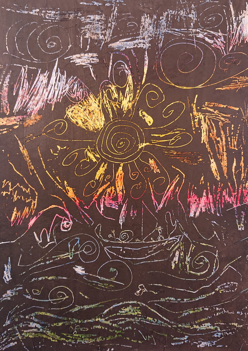 Свободное детское творчество в технике граттаж