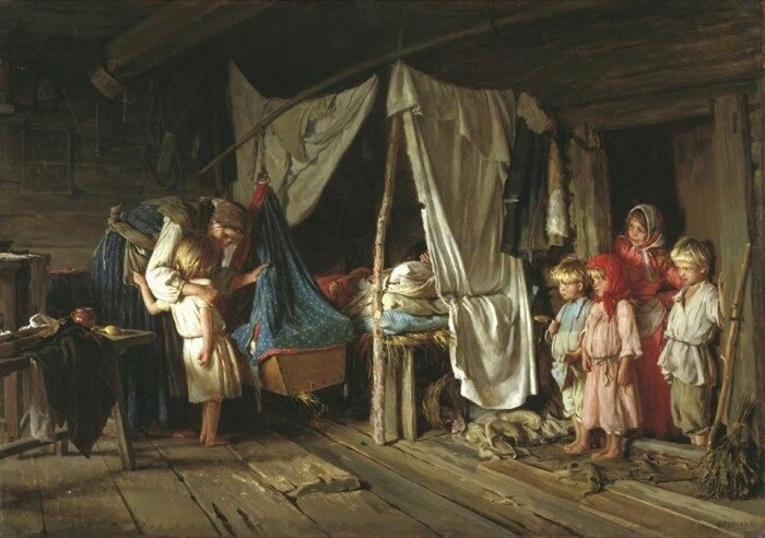Новое знакомство. (1885). Автор: К.В.Лемох. Источник: Яндекс картинки