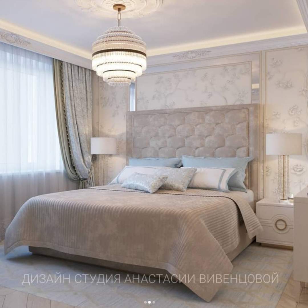 Эскиз- визуализация кровати по проекту дизайнера Анастасии Вивенцовой