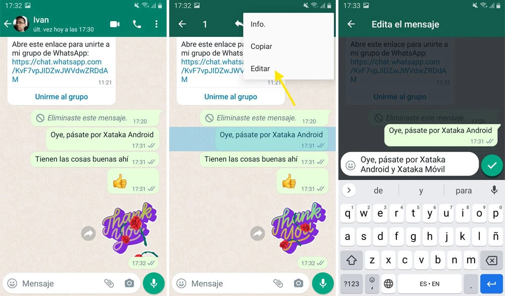 Как отправить сообщение в ватсапе. Whatsapp экран. Как редактировать сообщение в ватсап. Редактирование сообщений whatsapp. Как изменить сообщение в ватсапе.