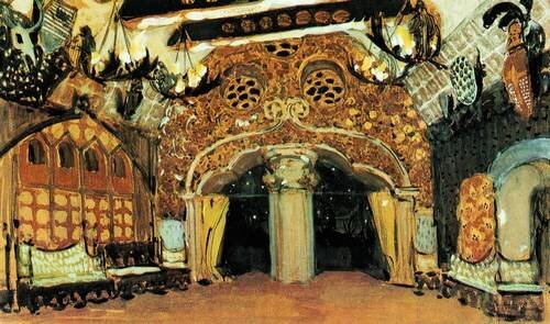 Александр Головин. Эскиз декорации к балету П. И. Чайковского «Лебединое озеро». 1901 