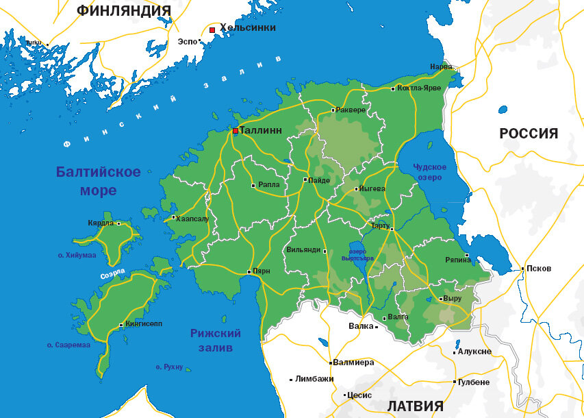 Карта Эстонии
Материал: kartoman.ru