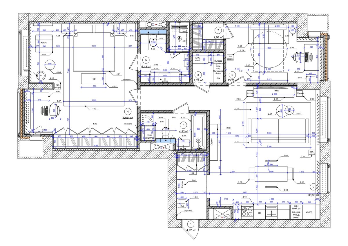 Планировка квартиры 110 кв. м.