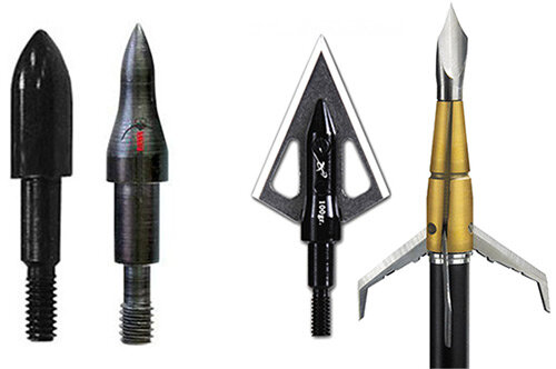 (спортивные наконечники, тот, что на видео - второй слева, пара справа - охотничьи)