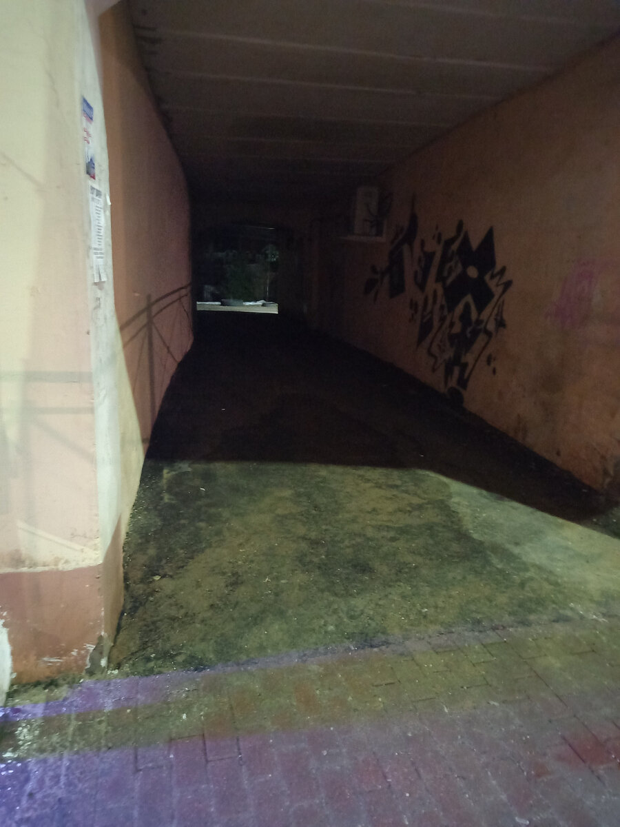 Фото автора. Свет в конце тоннеля, про который все любят говорить, а в конце старый грязный двор без асфальта