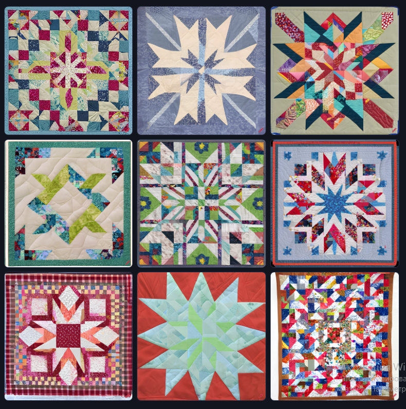 Девять вариантов квилтов по запросу ohio star quilt.