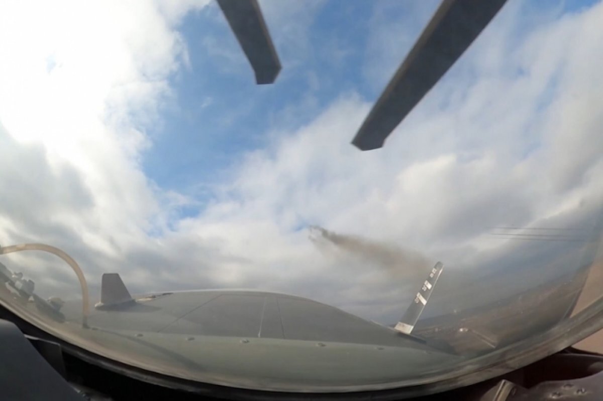    Минобороны РФ показало кадры боевой работы экипажей вертолетов Ка-52