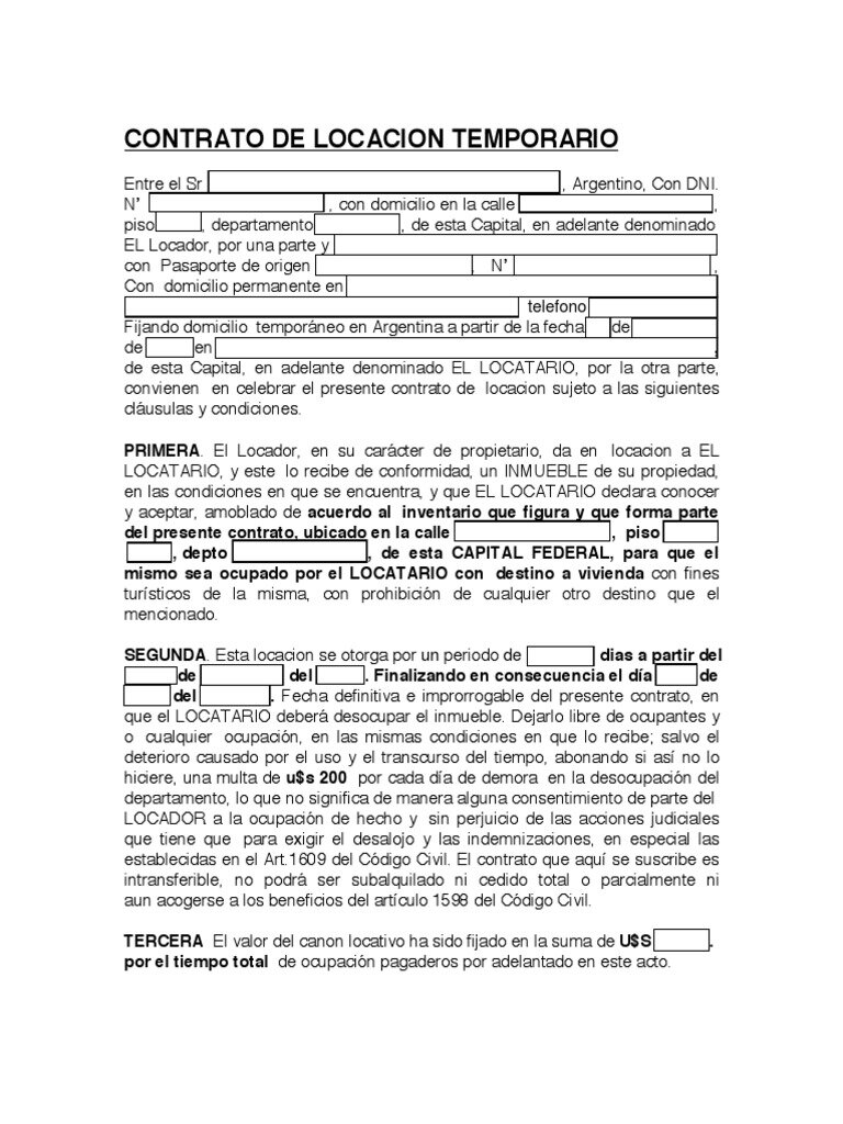 Пример долгосрочного контракта на 3 года в Аргентине