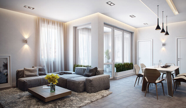 Натяжные потолки с подсветкой по периметру выгодно выделяются на фоне других вариантов оформления не только с точки зрения дизайна. 