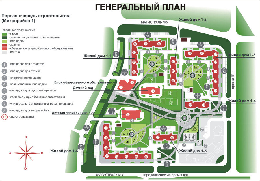 Проект микрорайона план чертеж