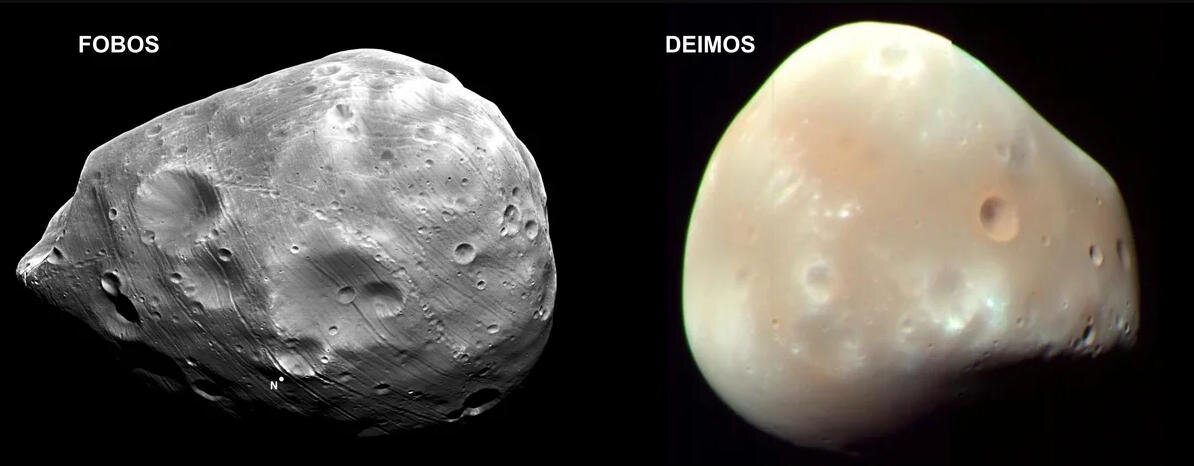 Так выглядят Фобос и Деймос. Фото из открытых источников.