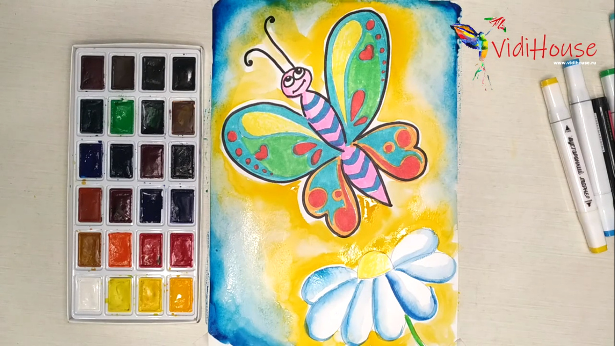 Как нарисовать красивую бабочку карандашами и красками — 5 простых мастер-классов для начинающих