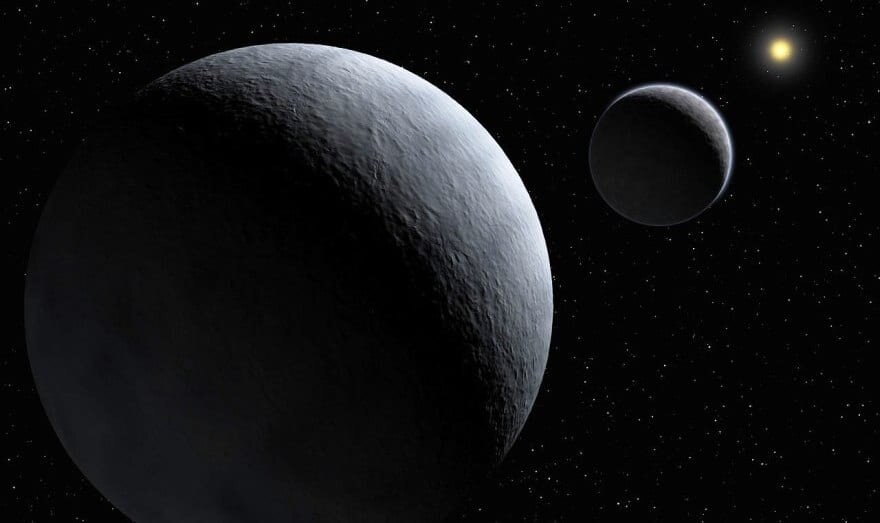 Планета Плутон и спутник Харон. Фото в свободном доступе.