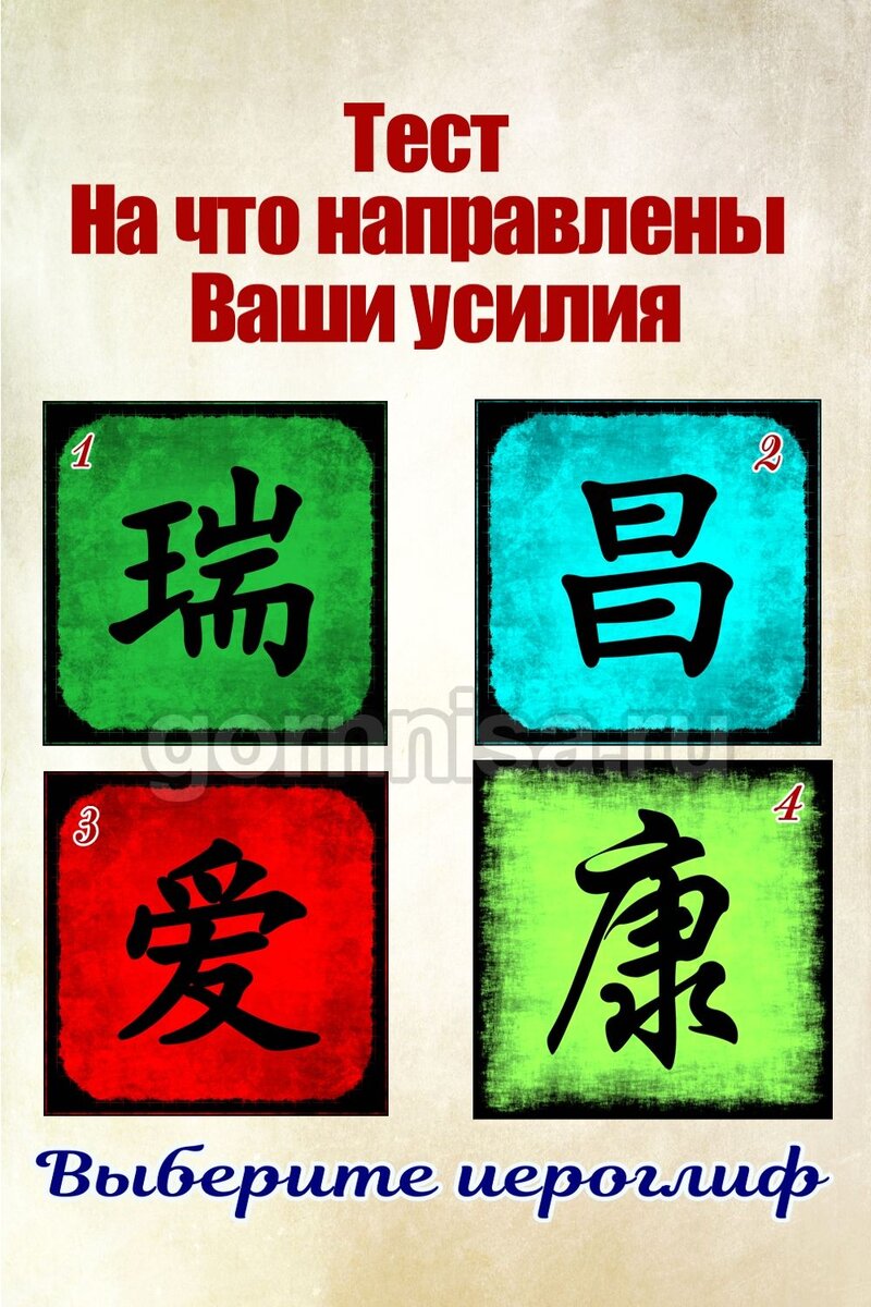    Тест — На что направлены ваши усилия — Выберите иероглиф Pavlov A