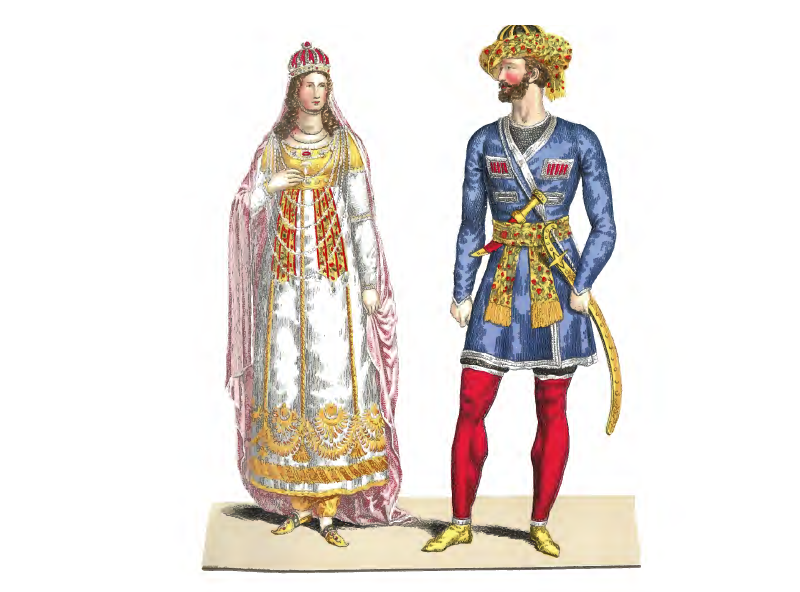 Великий князь Николай Павлович в костюме Алариса, царя Бухарского и великая княгиня Александра Федоровна в костюме Лалла-Рук (фото из интернета; здесь как иллюстрация)