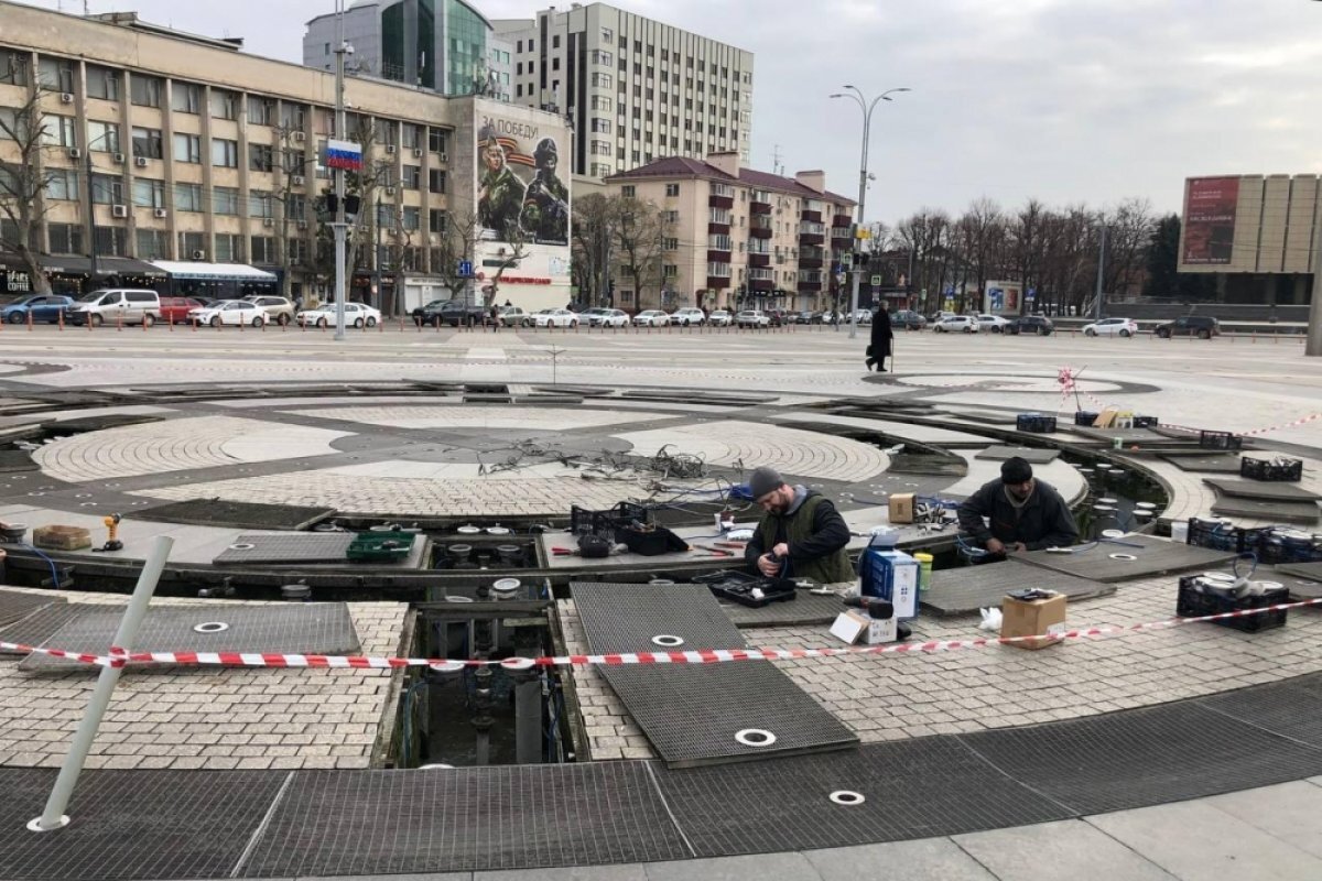    Главный городской фонтан Краснодара готовят к сезону