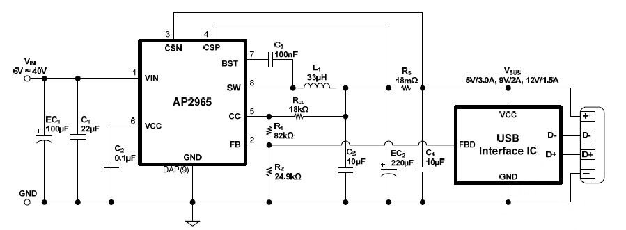  
Рис. 1. Схема включения AP2965