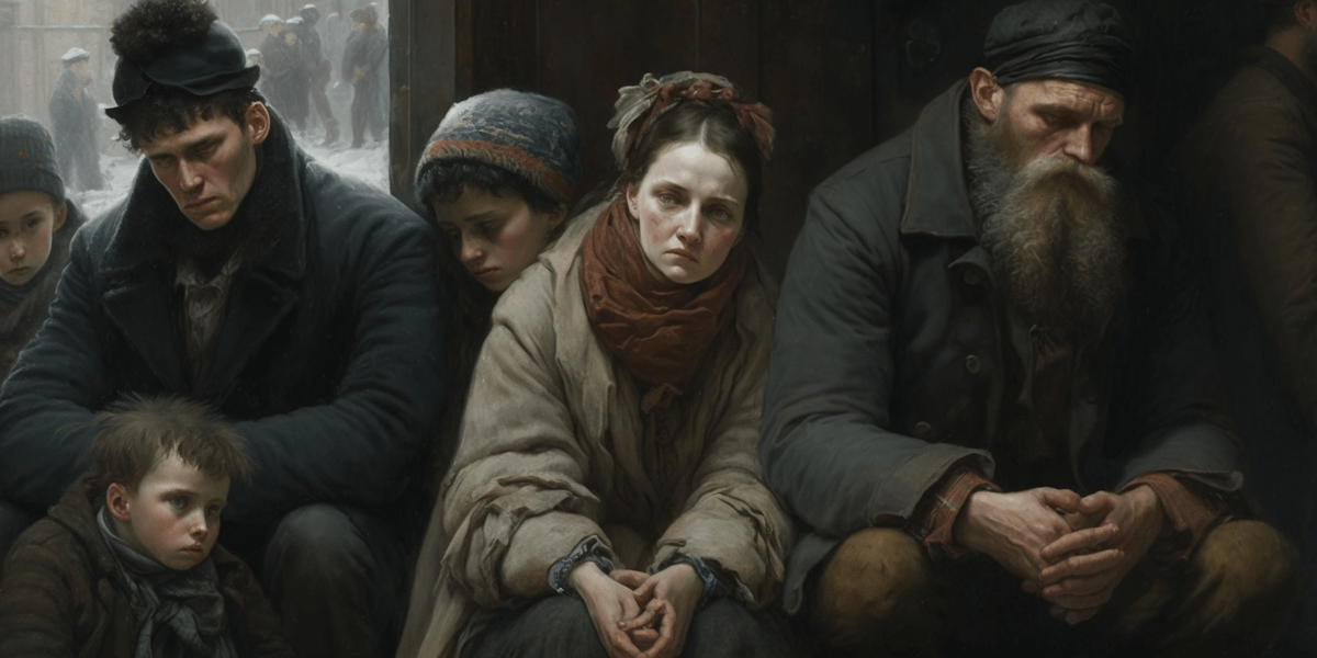 , Vasily Perov: A poignant depiction of social issues, featuring a group of downtrodden individuals
