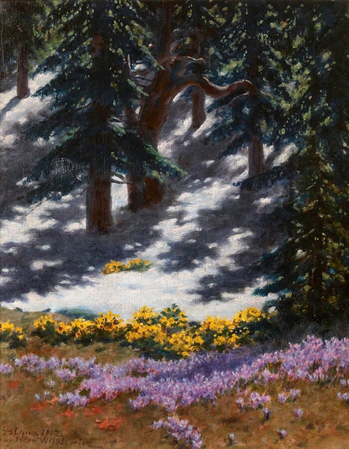 1. Станислав Виткевич. Крокусы и ноготки. Холст, масло. 41х3х33,2. 1907. Изображение отсюда: yavarda.ru