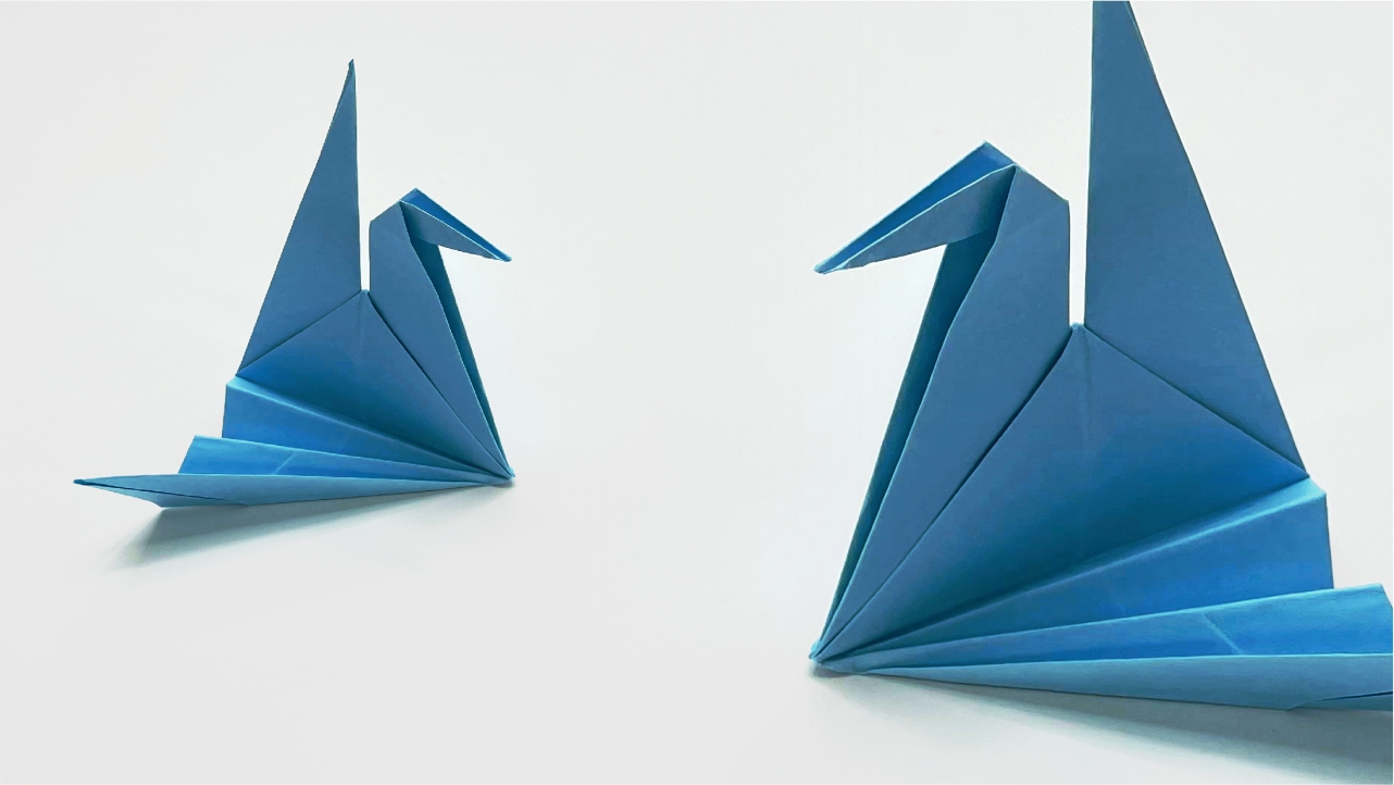 Модульное оригами лебедь «Принц». Оригами лебедь схема сборки.