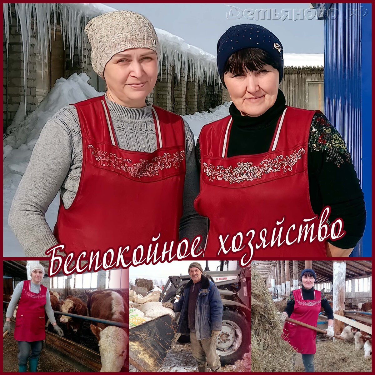 Лидия Евгеньевна Колосова, Светлана Валерьяновна Кривошеина, и тракторист Валерий Васильевич Митюков, деревня Дорожаица. ДЕМЬЯНОВО рф