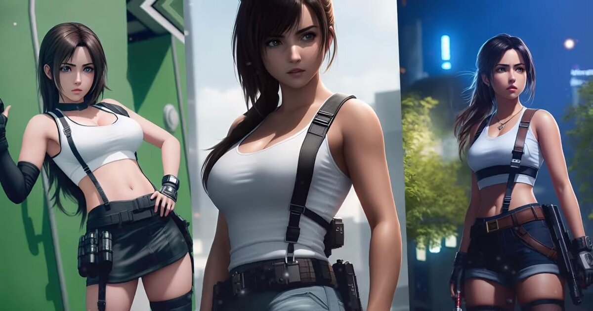 ИИ предложит на выбор несколько вариантов. Поза, одежда, локация, освящение и стиль. 