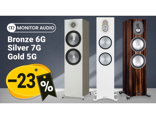 Всеми любимая акустика Monitor Audio линеек Bronze, Silver и Gold становится доступнее! С 10.00 21 апреля по 16 мая 2023 года устанавливается скидка в 23%  на колонки линеек Bronze 6G, Silver 7G и Gold 5G.  
 
В акции участвуют все модели указанных серий во всех вариантах отделки, из имеющихся в наличии на складе.