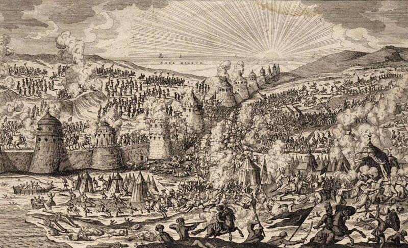 Гравюра «Блистательная победа русской армии у Перекопа 31(21) мая 1736 года».